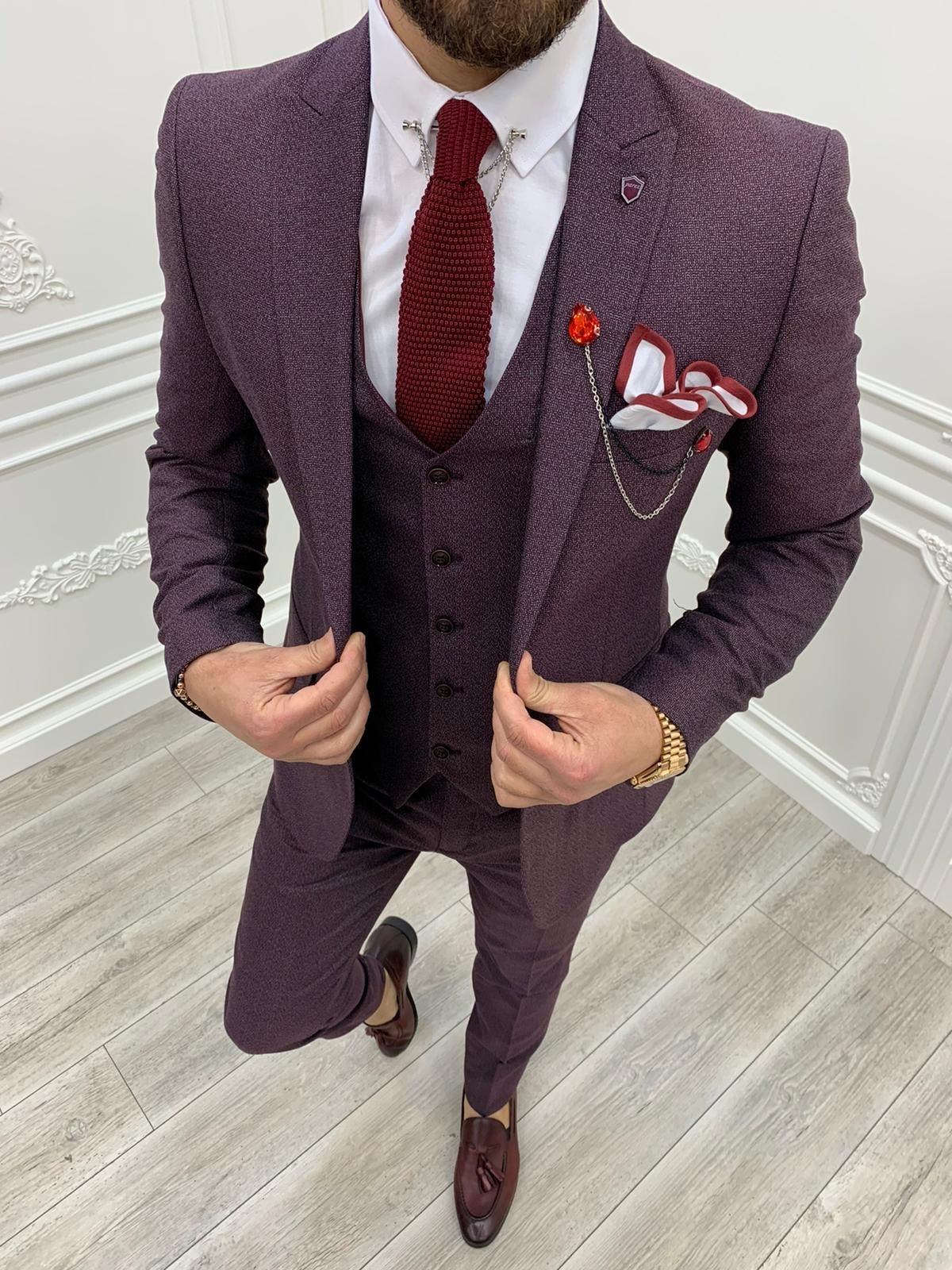 Austin Gray Slim Fit Wool Suit – BRABION