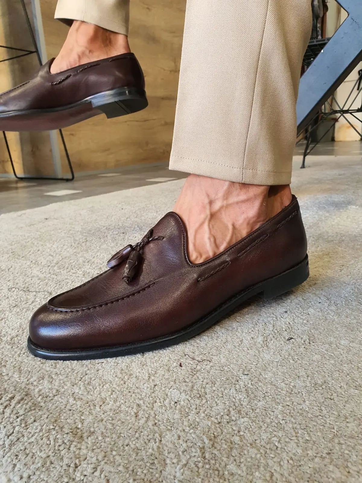 Torino Tassel Brown Loafers | Elegant Leather Shoes for Every Occasion BRABION Torino Tassel Brown Loafers | Elegant Leather Shoes for Every Occasion BRABION