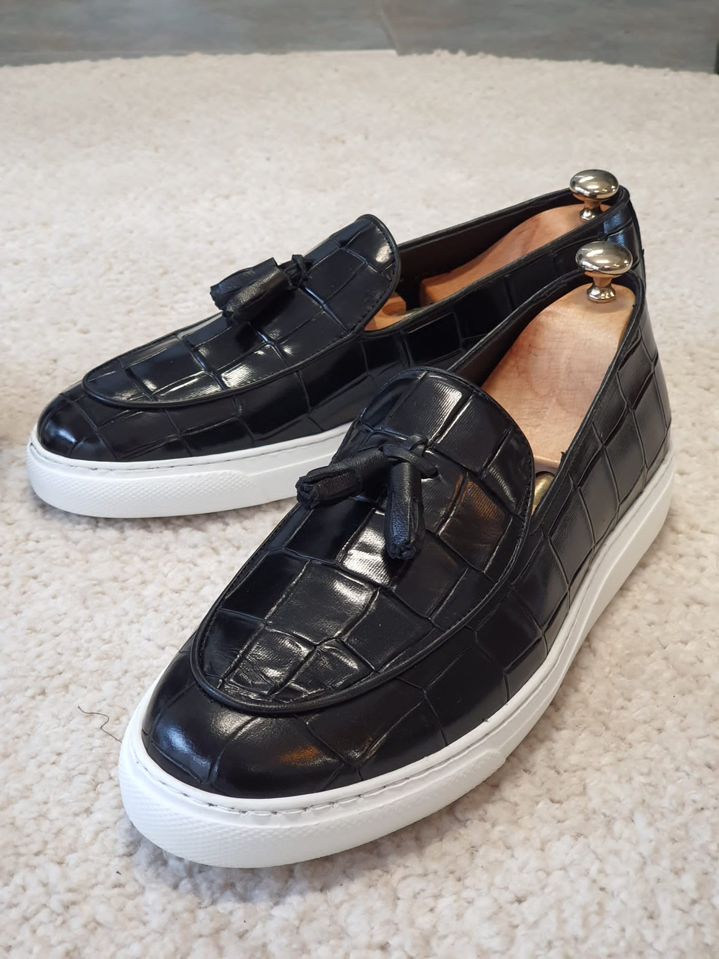 Berton Black Tassel Loafers