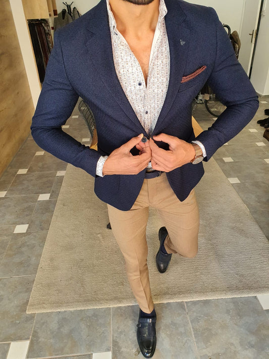 Torino Navy Blue Slim Fit Blazer: The Ultimate Versatile Jacket