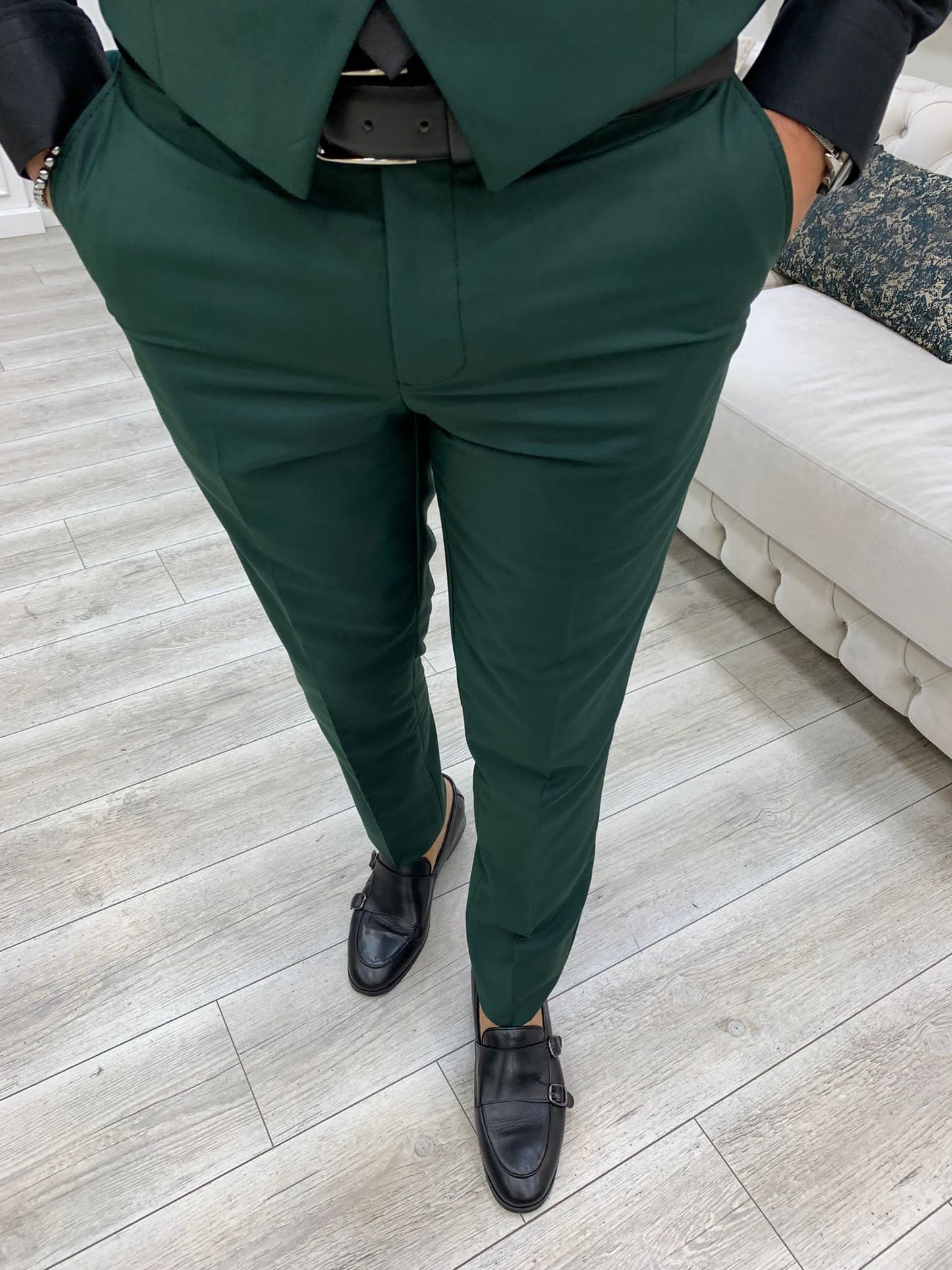 Wilson Green Slim Fit Peak Lapel Suit - Elevate Your Style