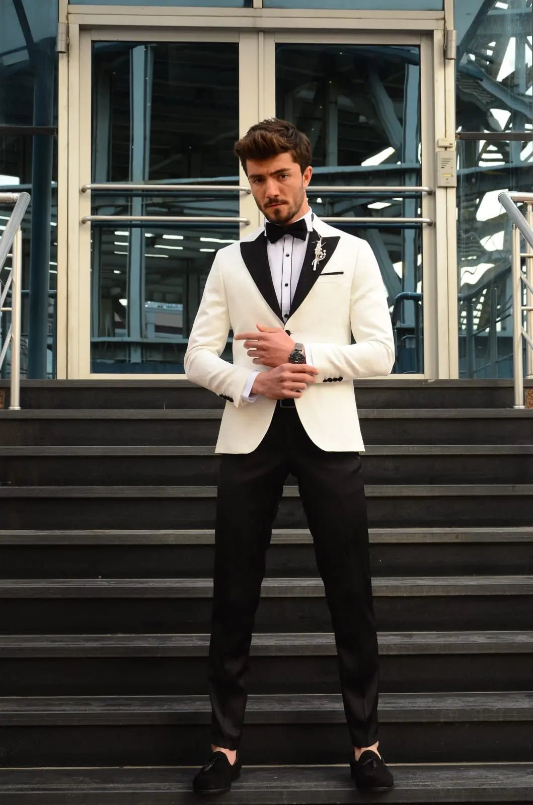Bernard White Slim Fit Tuxedo - BRABION