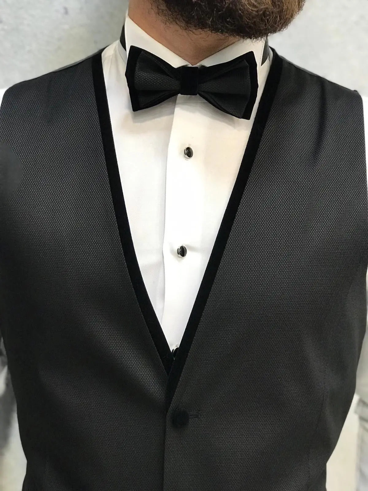 Infinite Royal Black Velvet Tuxedo – Luxurious Slim Fit for Formal Occasions - BRABION