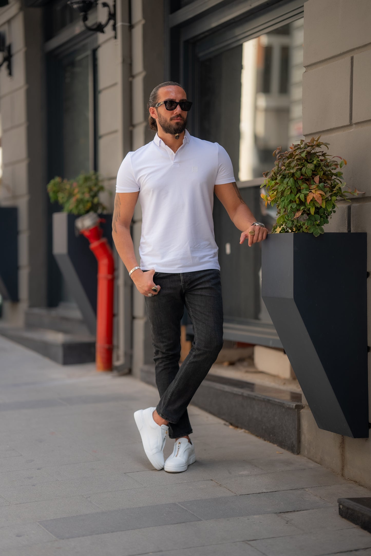 Brabion Alonso White Slim Fit Polo T-Shirt