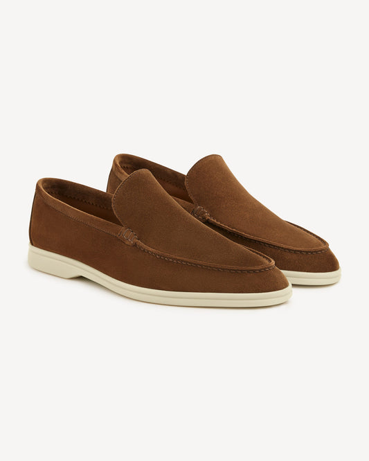 Brabion Unlined Capri Suede Loafer – Polo Brown