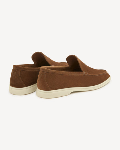 Brabion Unlined Capri Suede Loafer – Polo Brown