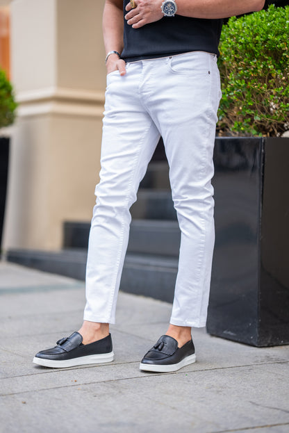 Brabion Maison White Slim Fit Jeans