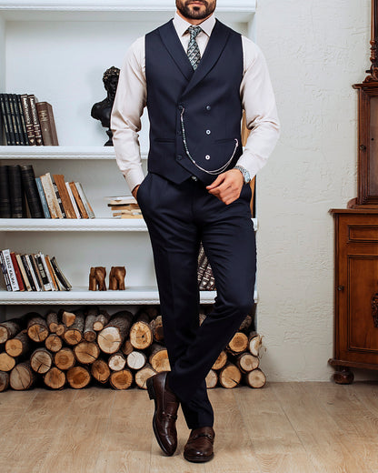 Blue Plaid Slim-Fit Suit 3-Piece VIOSSI