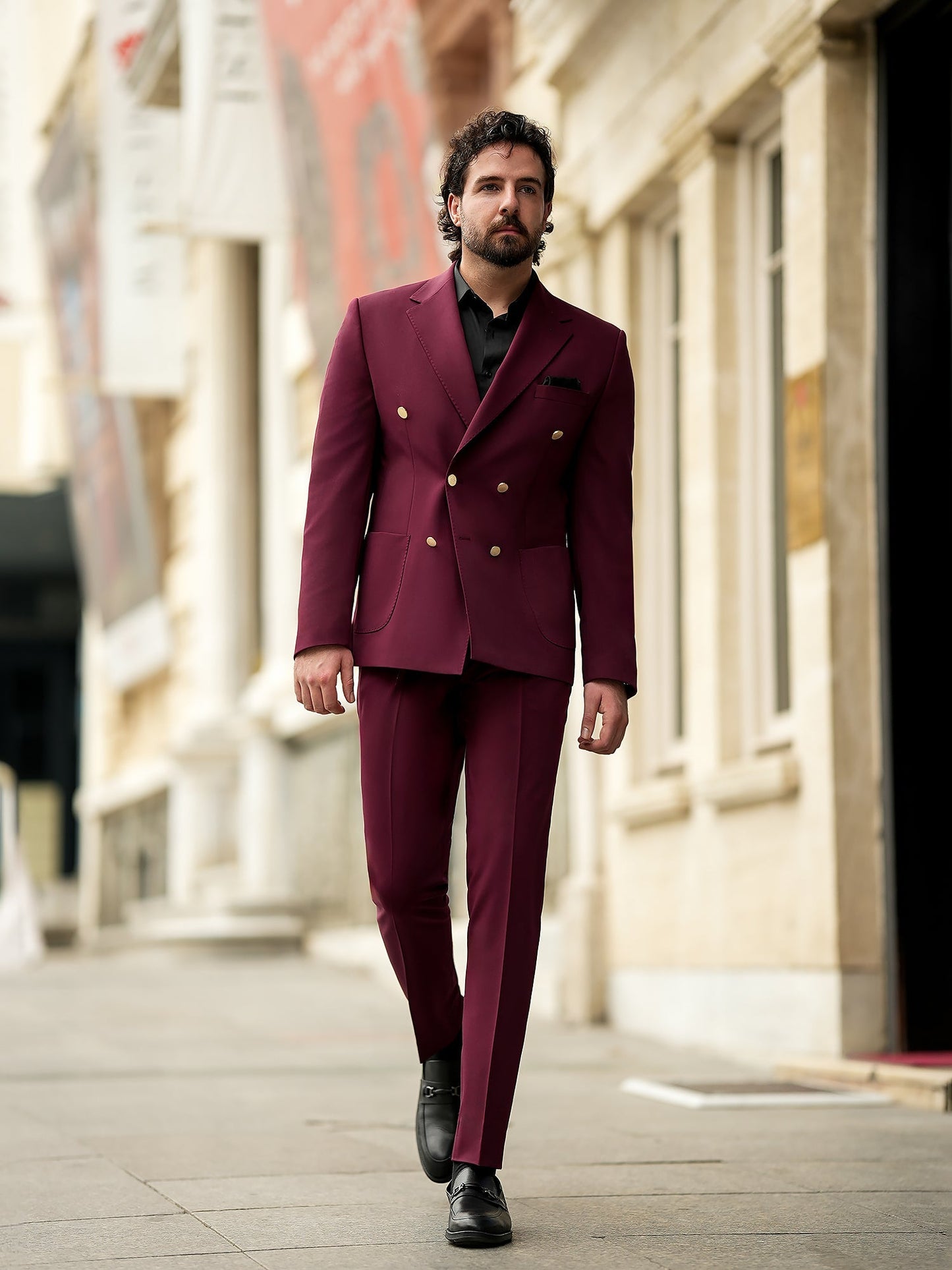 Bordeaux Double Breasted Suit 2-Piece VIOSSI