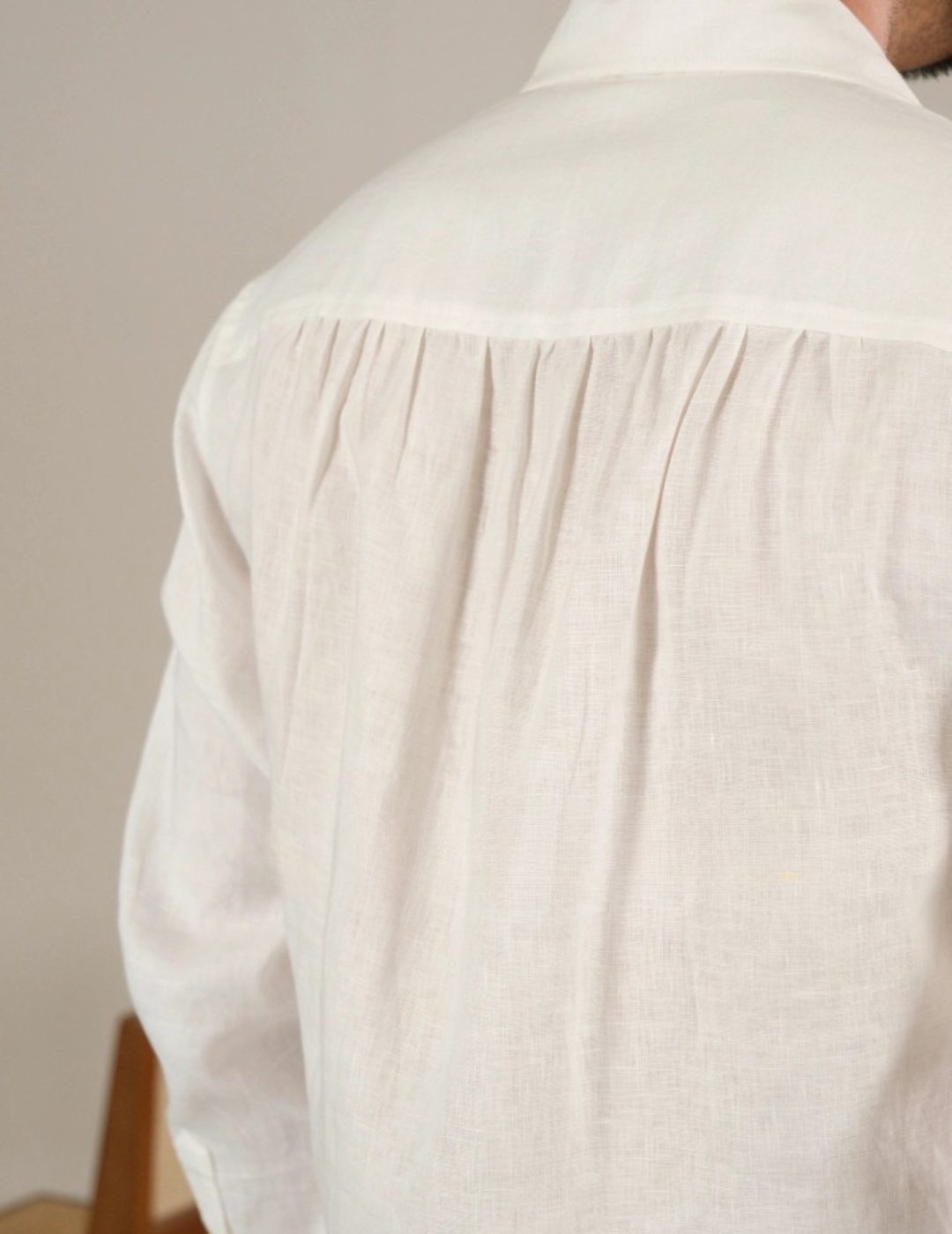 Men's Linen Cuban Collar Long Sleeve Shirt