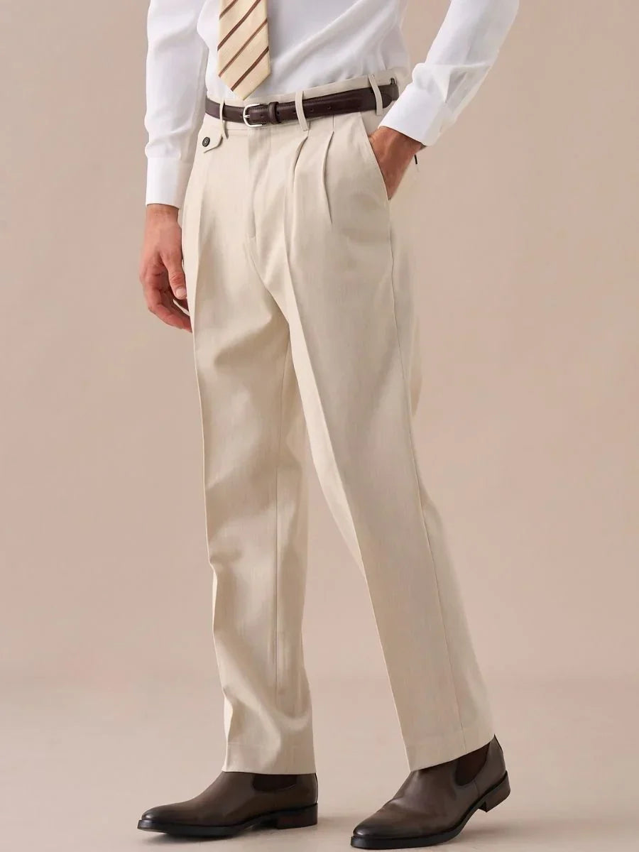 Livorno Double Pleated Belt Loop Pants - BRABION