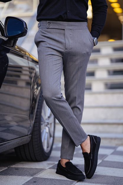 Ardean Gray Slim Fit Trousers