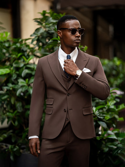 Brown Slim-Fit Suit 3-Piece VIOSSI
