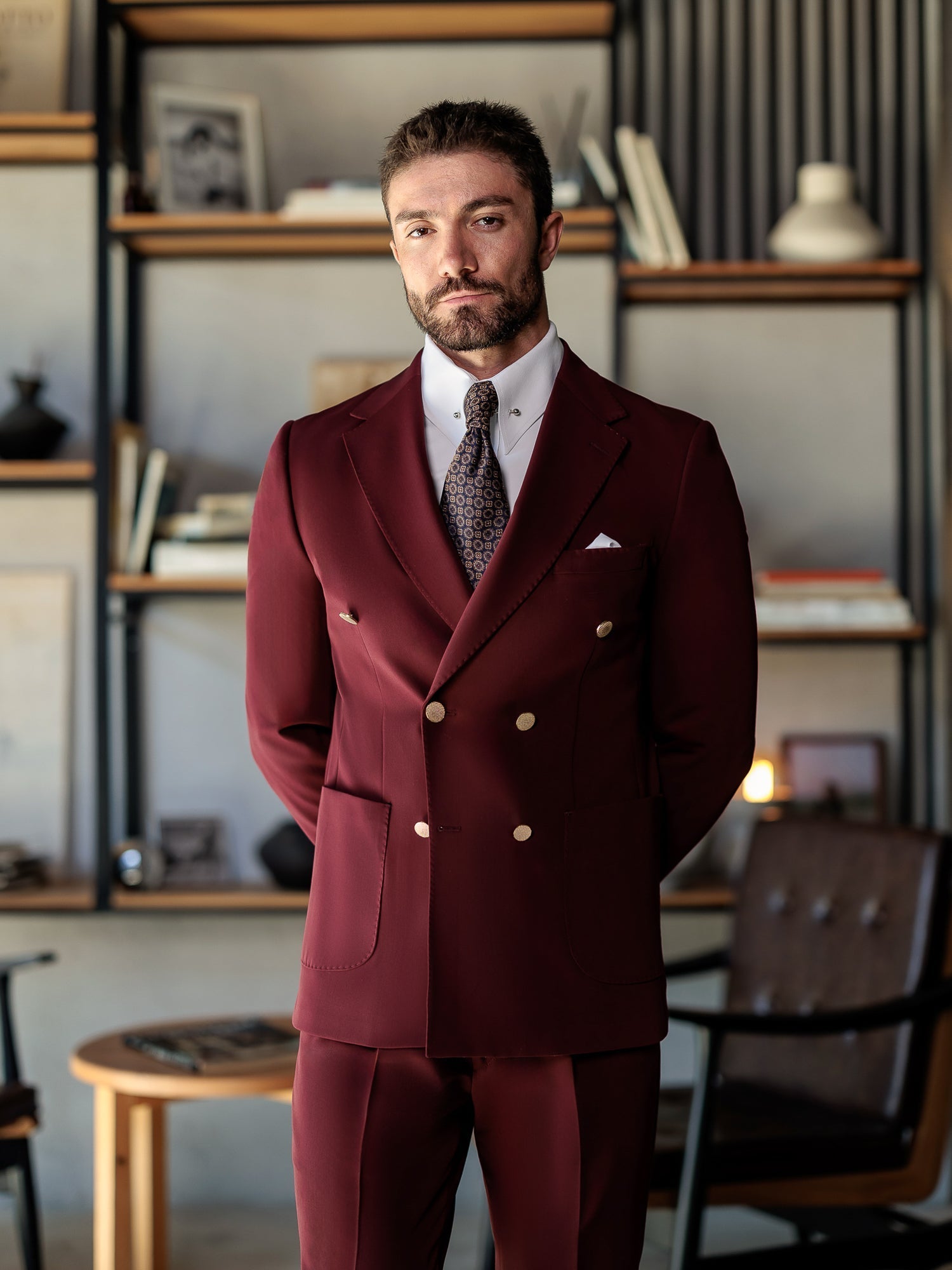Bordeaux Double Breasted Suit 2-Piece VIOSSI