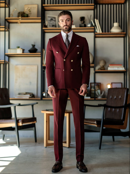 Bordeaux Double Breasted Suit 2-Piece VIOSSI