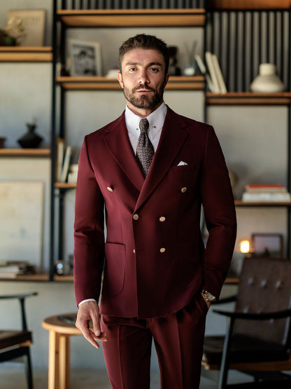 Bordeaux Double Breasted Suit 2-Piece VIOSSI
