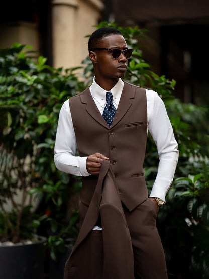 Brown Slim-Fit Suit 3-Piece VIOSSI