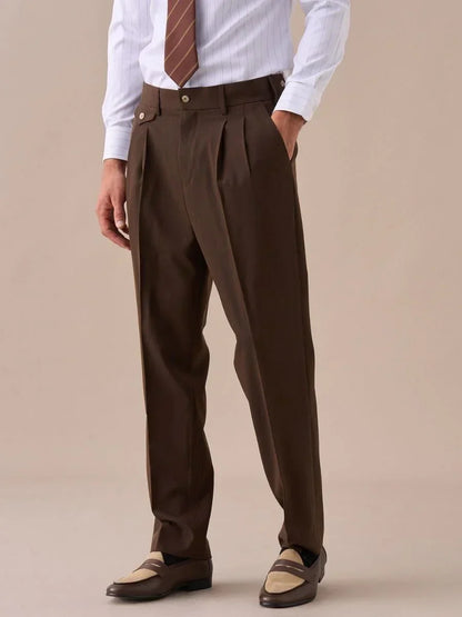 Livorno Double Pleated Belt Loop Pants - BRABION