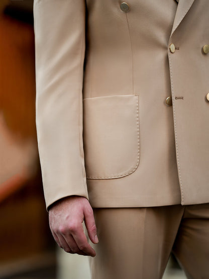 Camel Double Breasted Suit 2-Piece VIOSSI