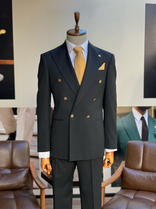 Black Double Breasted Suit 2-Piece VIOSSI - CB