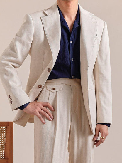 Napoli High Waisted Linen Gurkha Pants - BRABION
