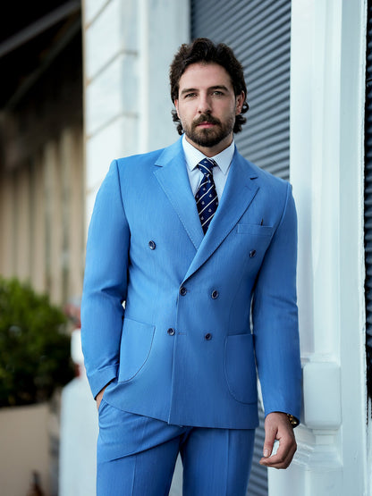 Blue Double Breasted Suit 2-Piece VIOSSI
