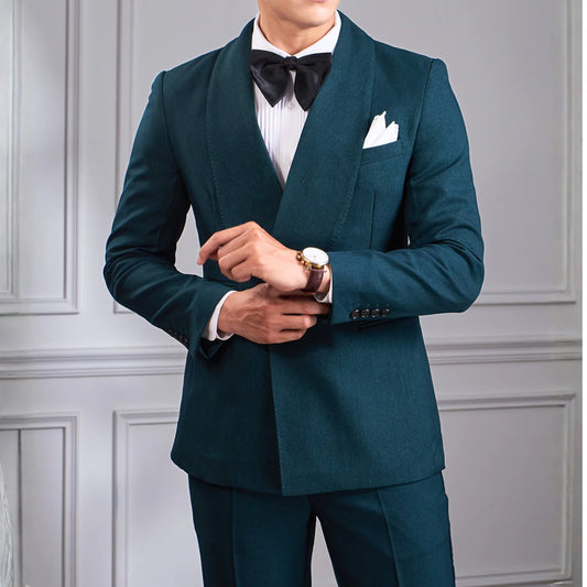 Men's Green Dinner Suit Jacket – Shawl Lapel
