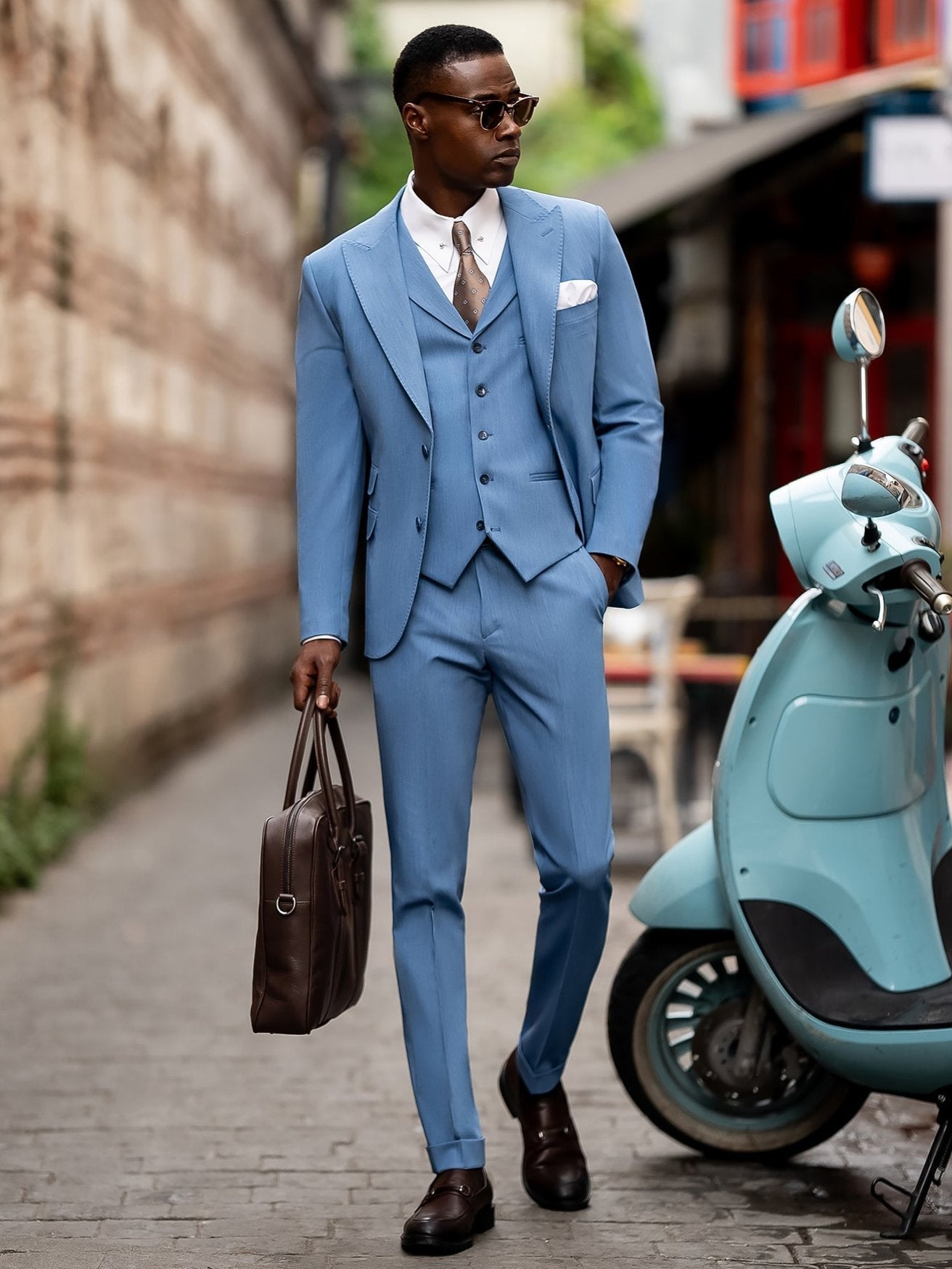 Blue Slim-Fit Suit 3-Piece VIOSSI