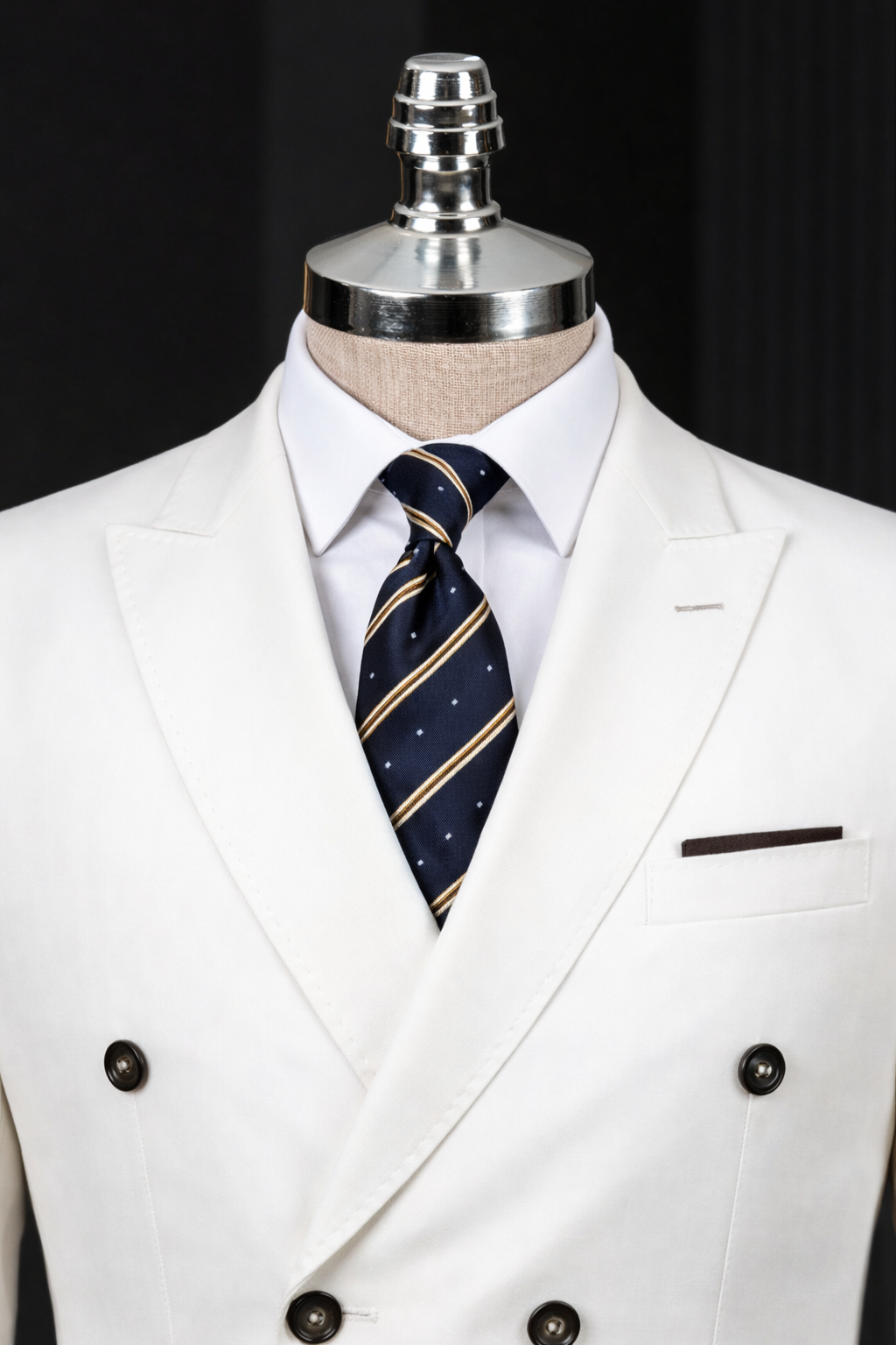 White Double Breasted Suit 2-Piece
