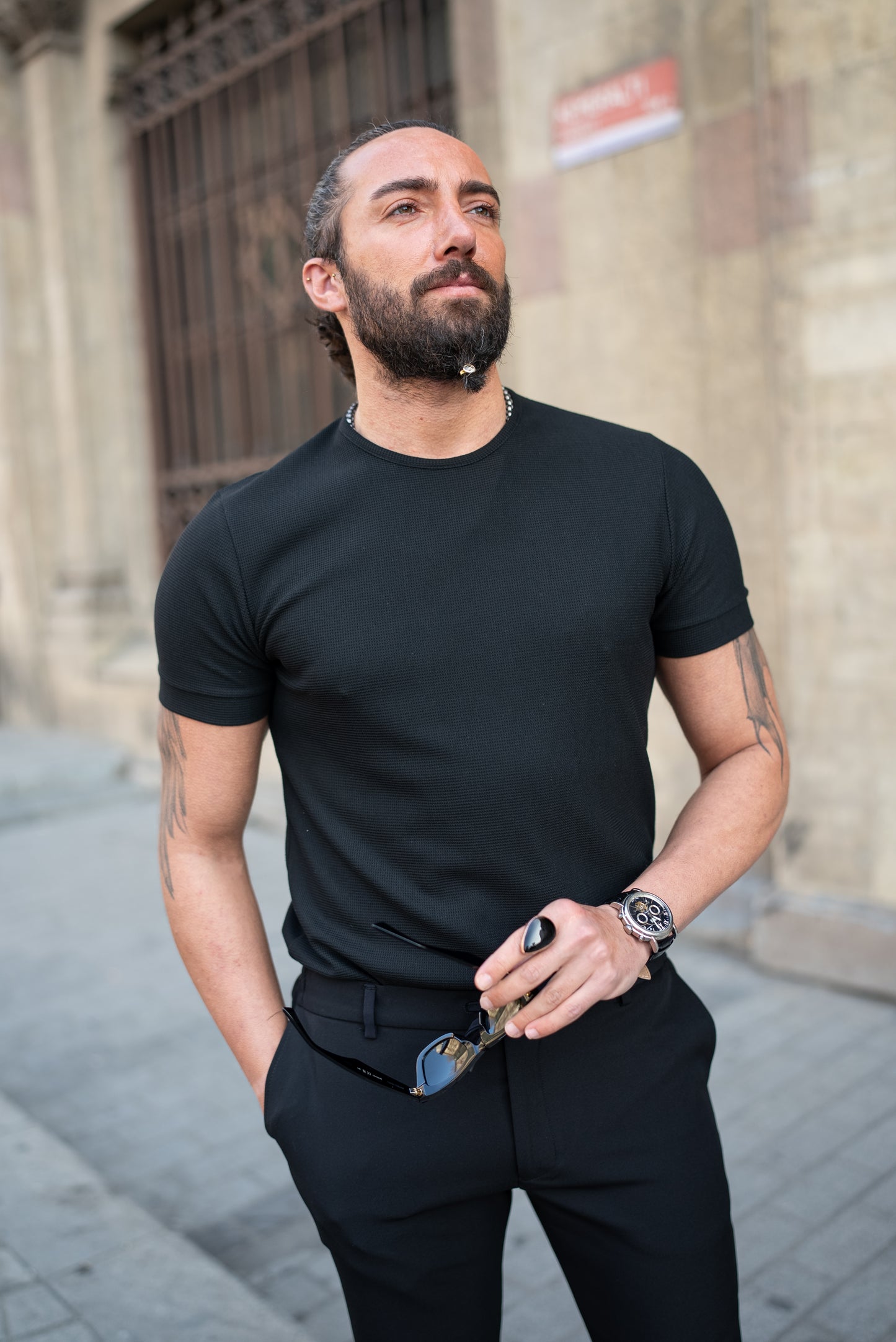 Brabion Vans Black Slim Fit T-Shirt