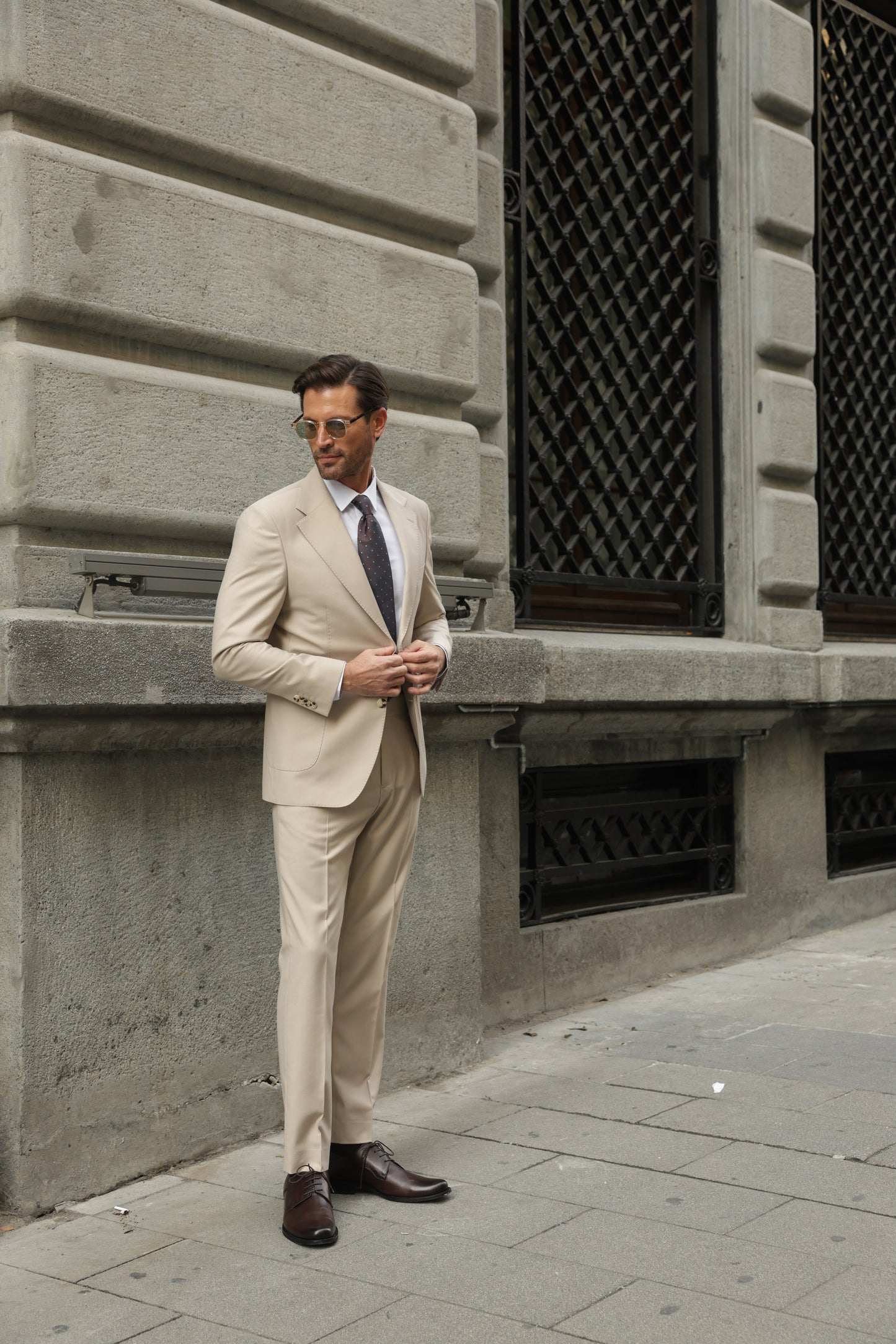 Beige Slim-Fit Suit 2-Piece VIOSSI - CB