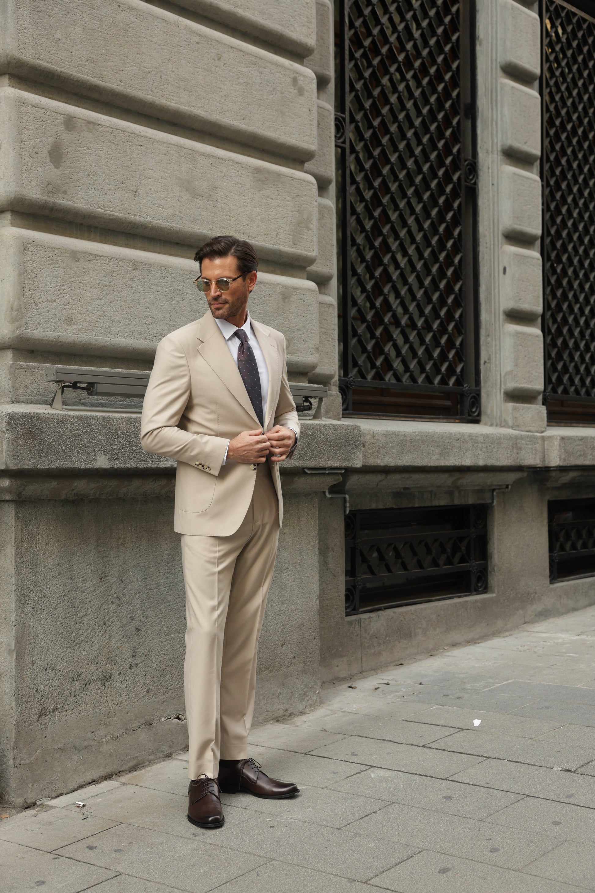 Beige Slim-Fit Suit 2-Piece VIOSSI - CB