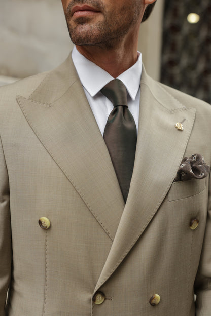 Beige Double Breasted Suit 2-Piece VIOSSI - CB