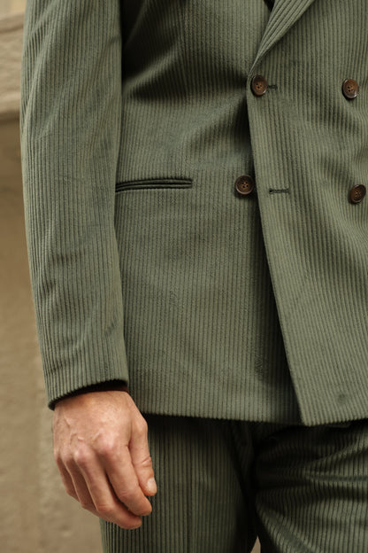 Khaki Velvet Double Breasted Suit 2-Piece VIOSSI - CB