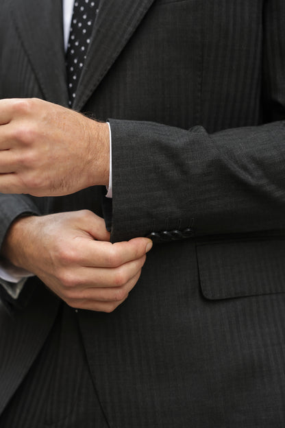 Black Striped Slim-Fit Suit 2-Piece VIOSSI - CB