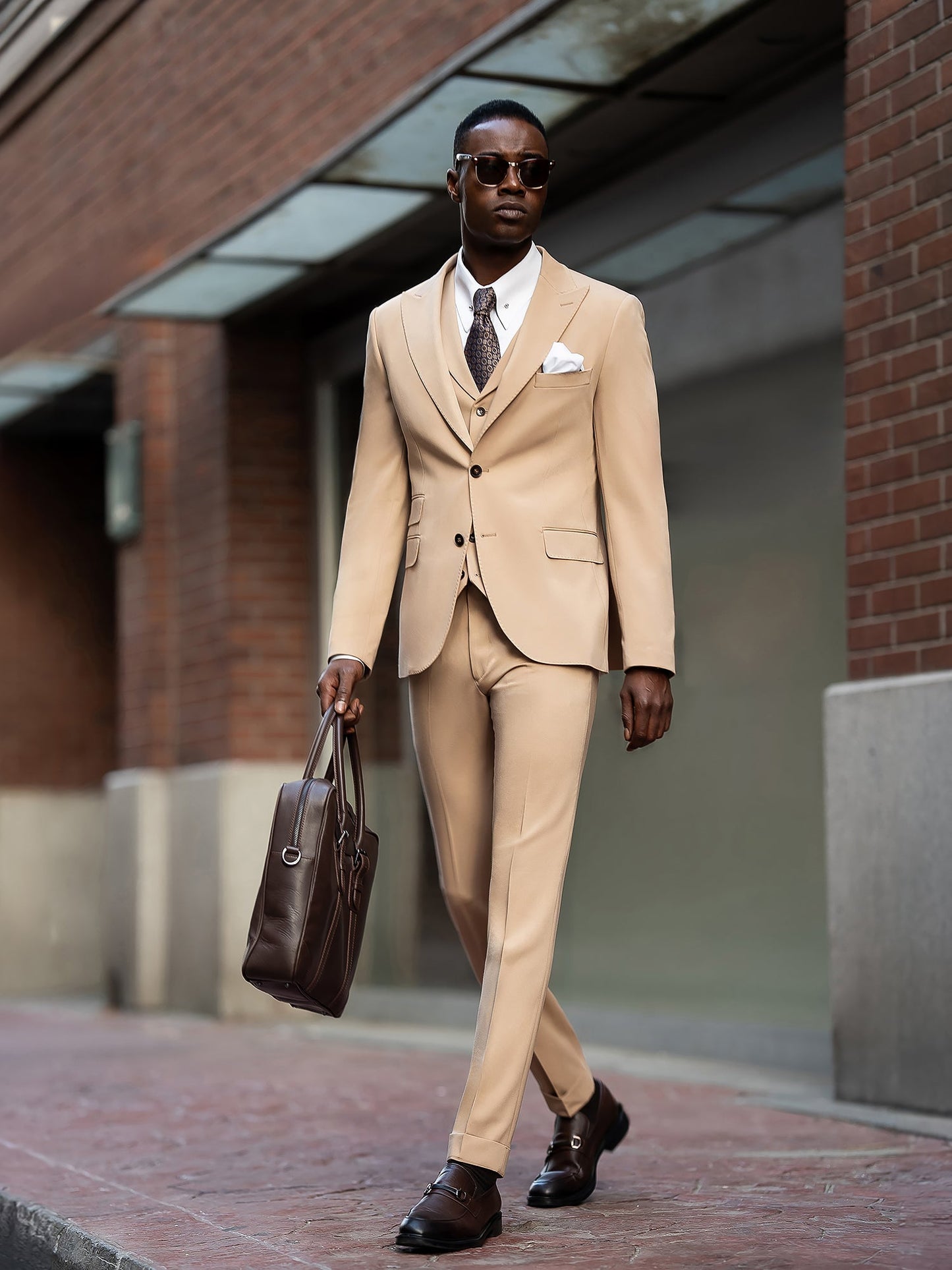 Camel Slim-Fit Suit 3-Piece VIOSSI