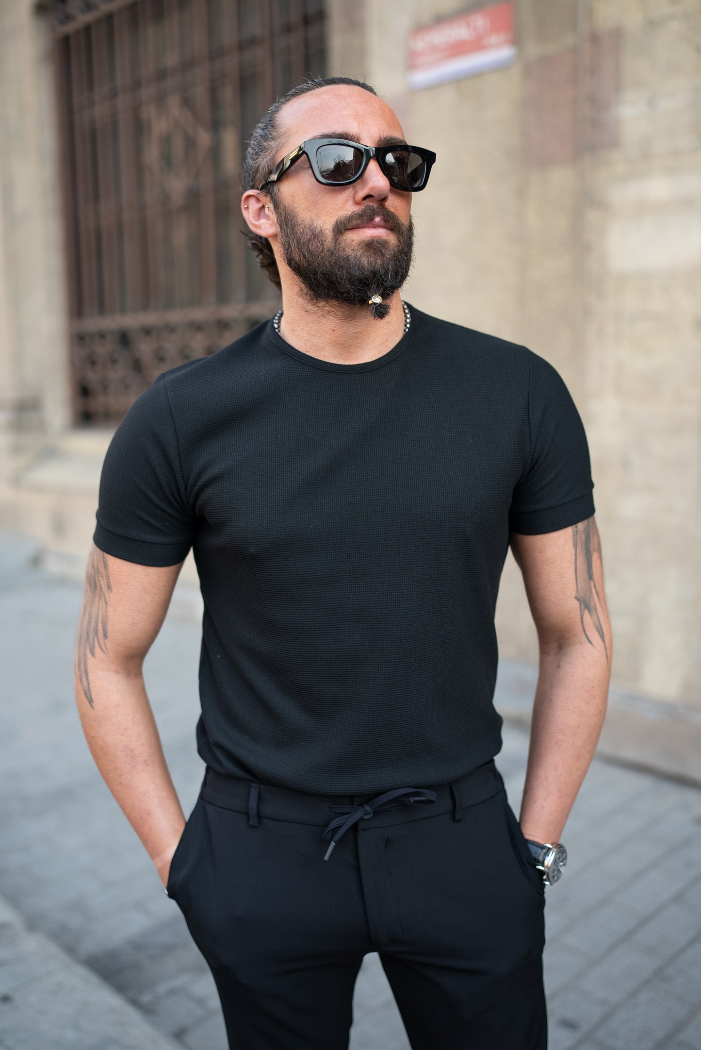 Brabion Vans Black Slim Fit T-Shirt