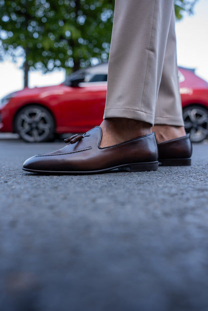 Brabion Bravo Brown Tassel Loafers - Elegant Leather Footwear