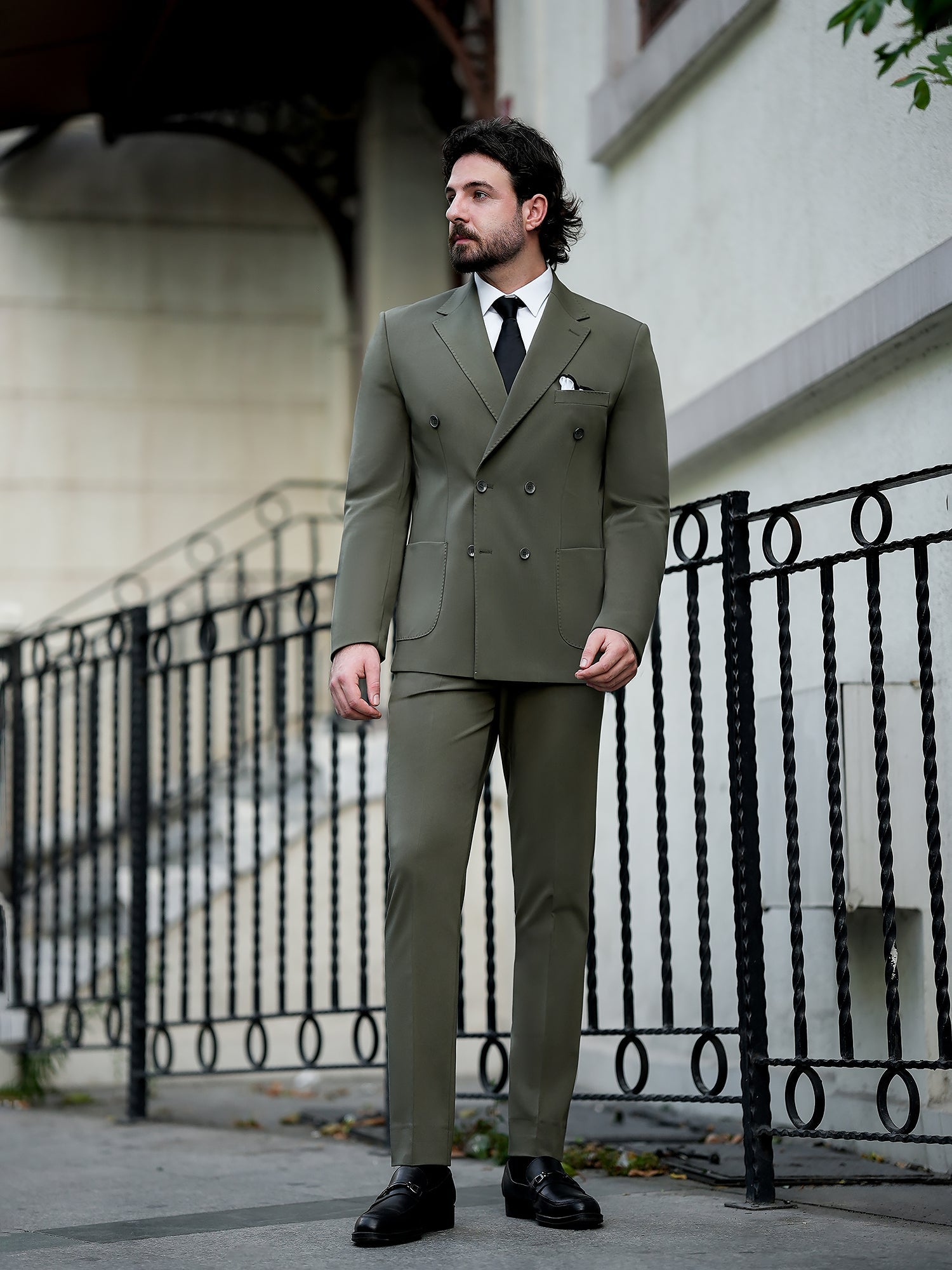 Khaki Double Breasted Suit 2-Piece VIOSSI