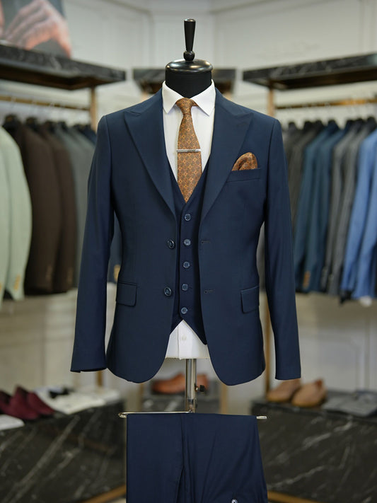 Brabion Maison Navy Blue Slim Fit Suit