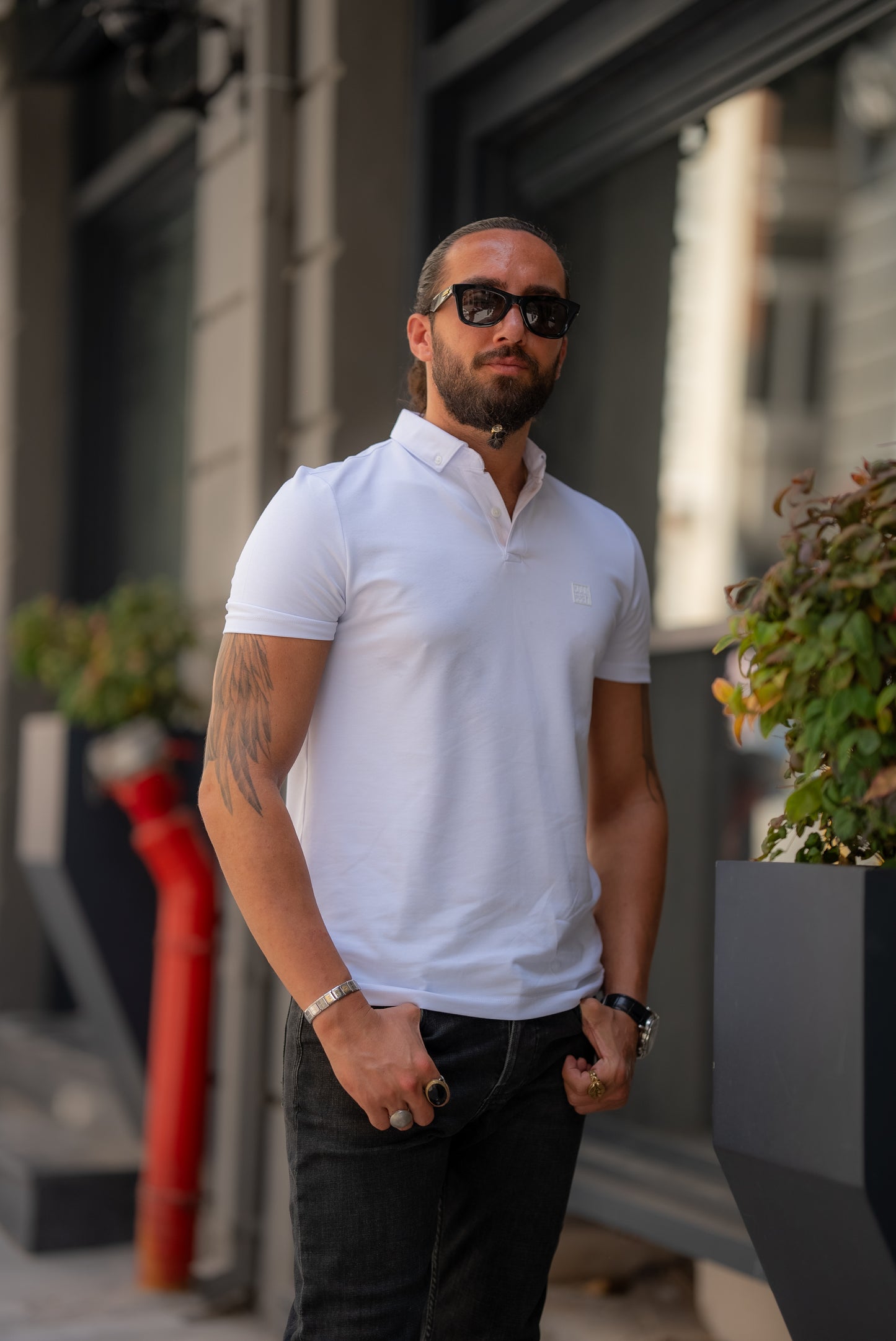 Brabion Alonso White Slim Fit Polo T-Shirt