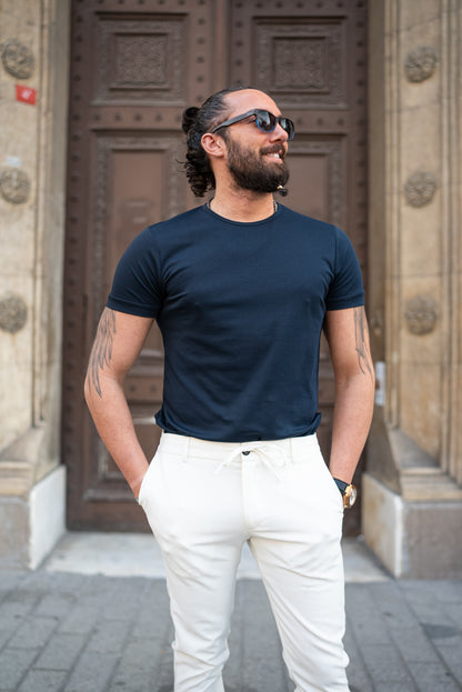 Brabion Maison White Slim Fit Pants