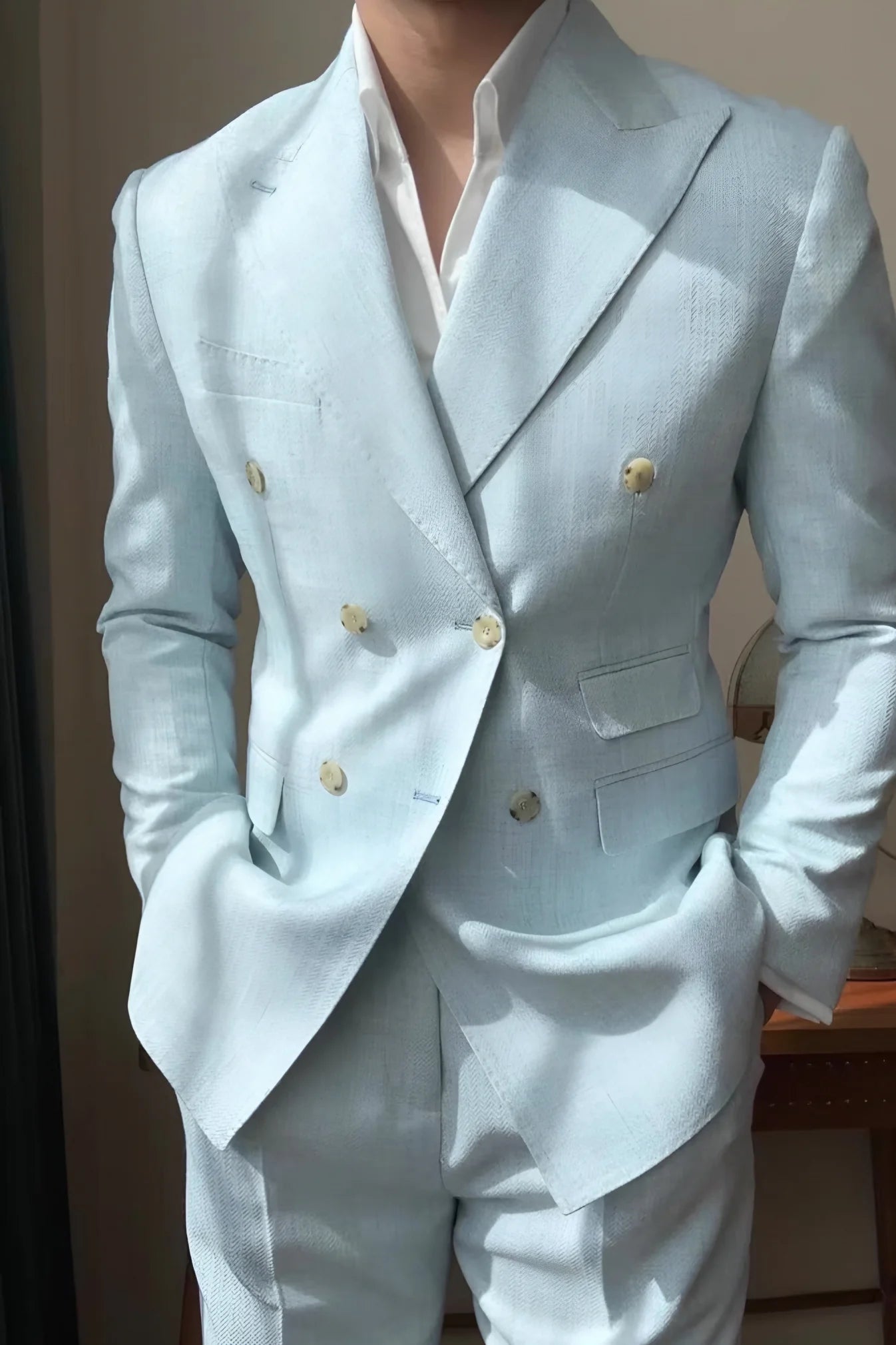 Men’s Mykonos Mist Double-Breasted Suit