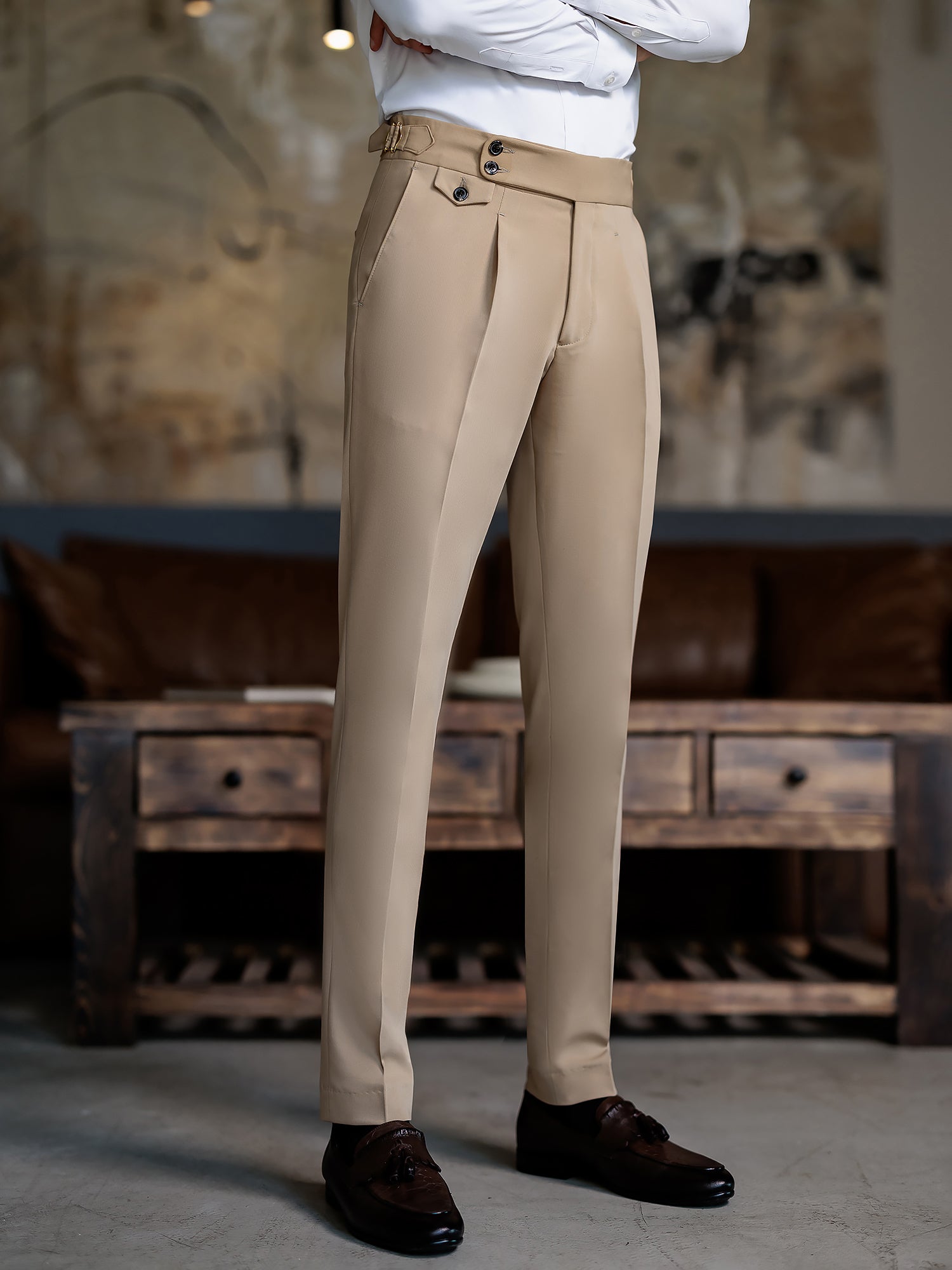 Camel Double Breasted Suit 2-Piece VIOSSI