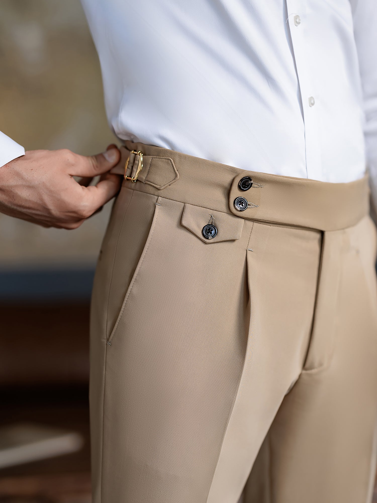 Camel Double Breasted Suit 2-Piece VIOSSI
