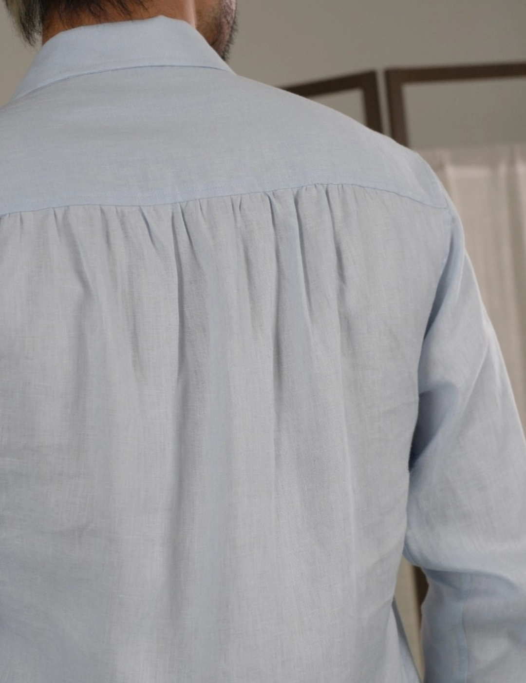 Men's Linen Cuban Collar Long Sleeve Shirt