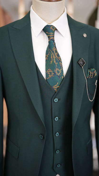 Paul Green Slim Fit 3 Piece Peak Lapel Suit