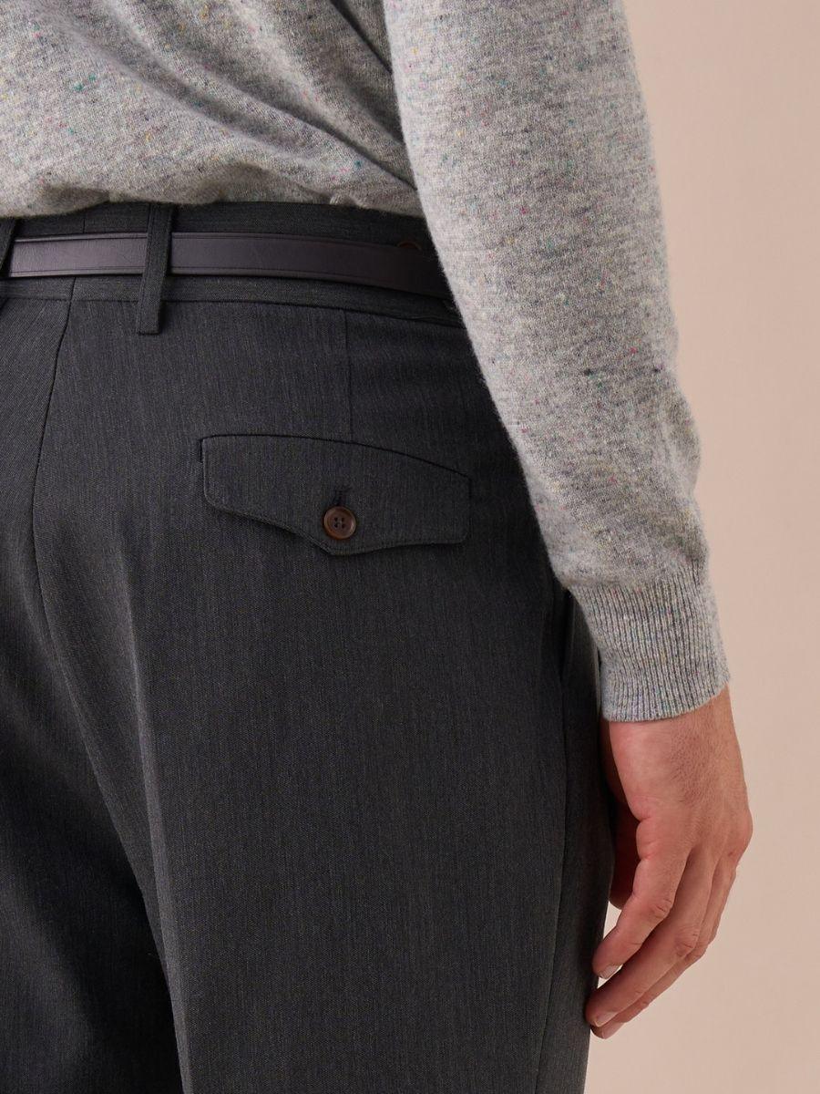 Livorno Double Pleated Belt Loop Pants - BRABION