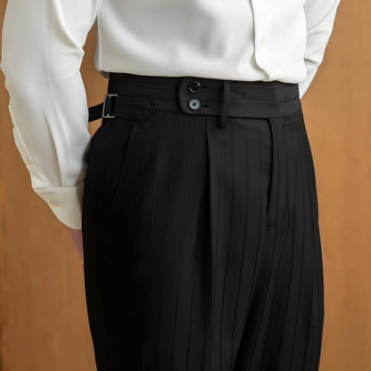 Men’s Black Birmingham Suit - Hidden Stripes