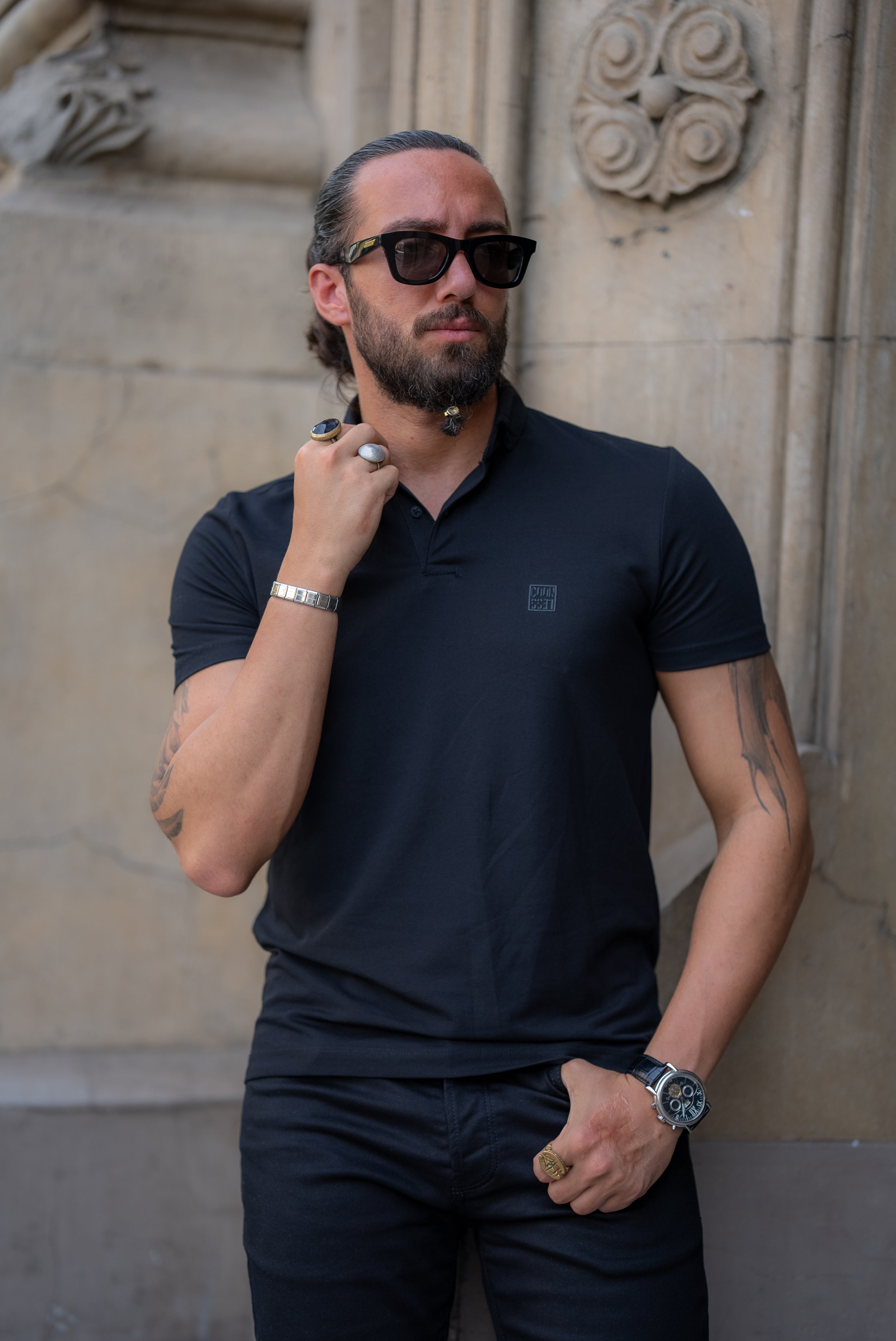 Brabion Alonso Black Slim Fit Polo T-Shirt – BRABION